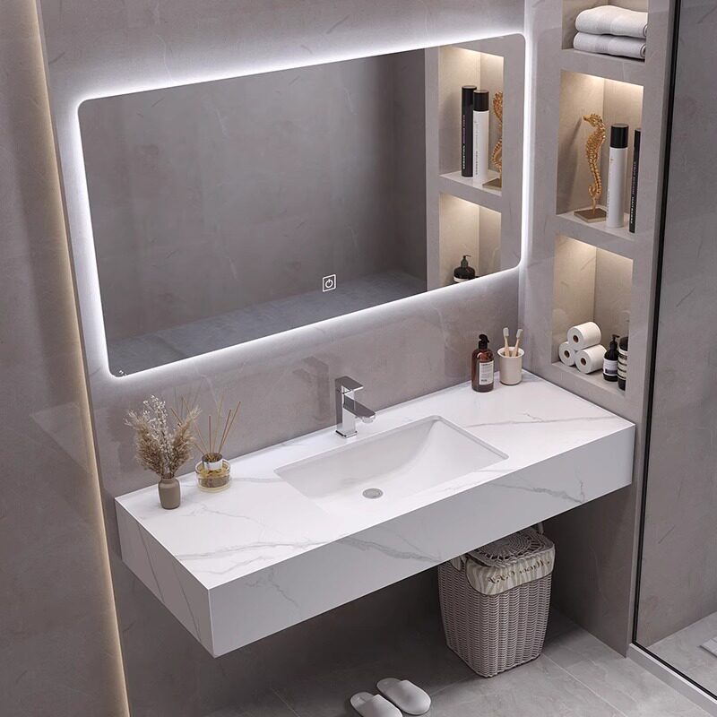 Home Bathroom Vanity Combo - Mobiletto da Bagno Moderno con Specchio,