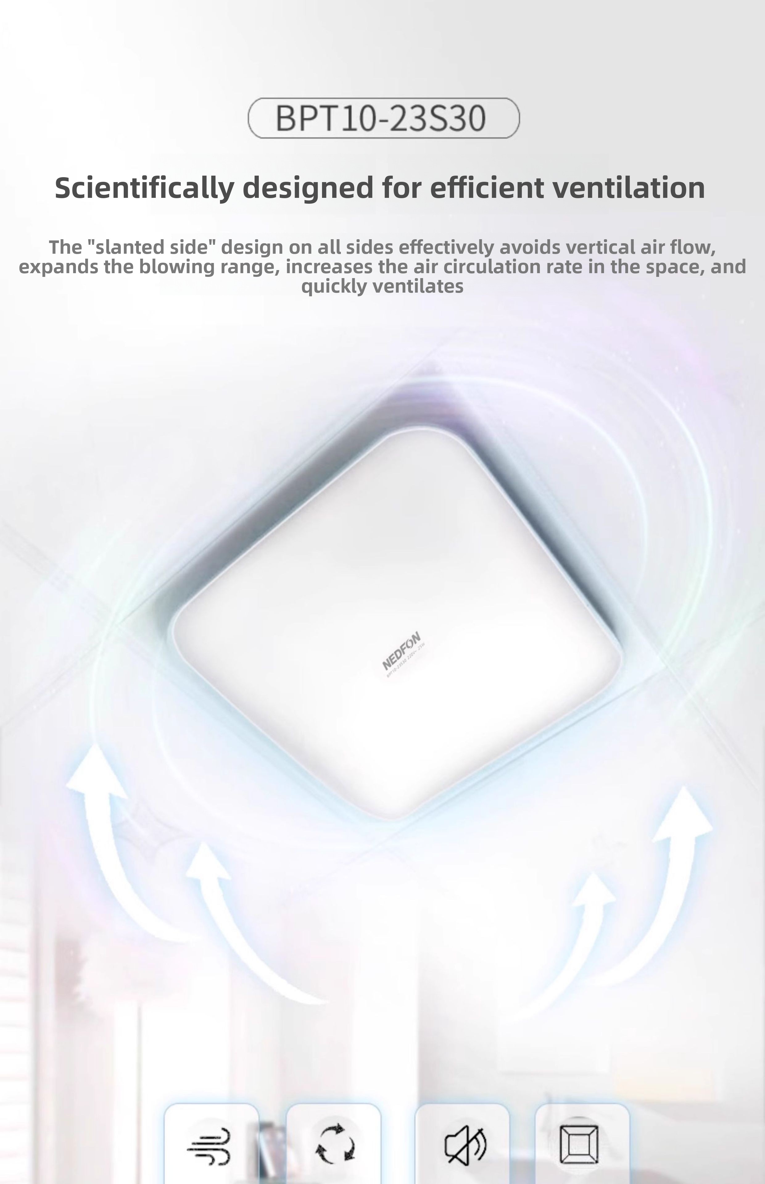Home Bathroom Ventilation - Ventilatore da soffitto integrato ultrasottile e