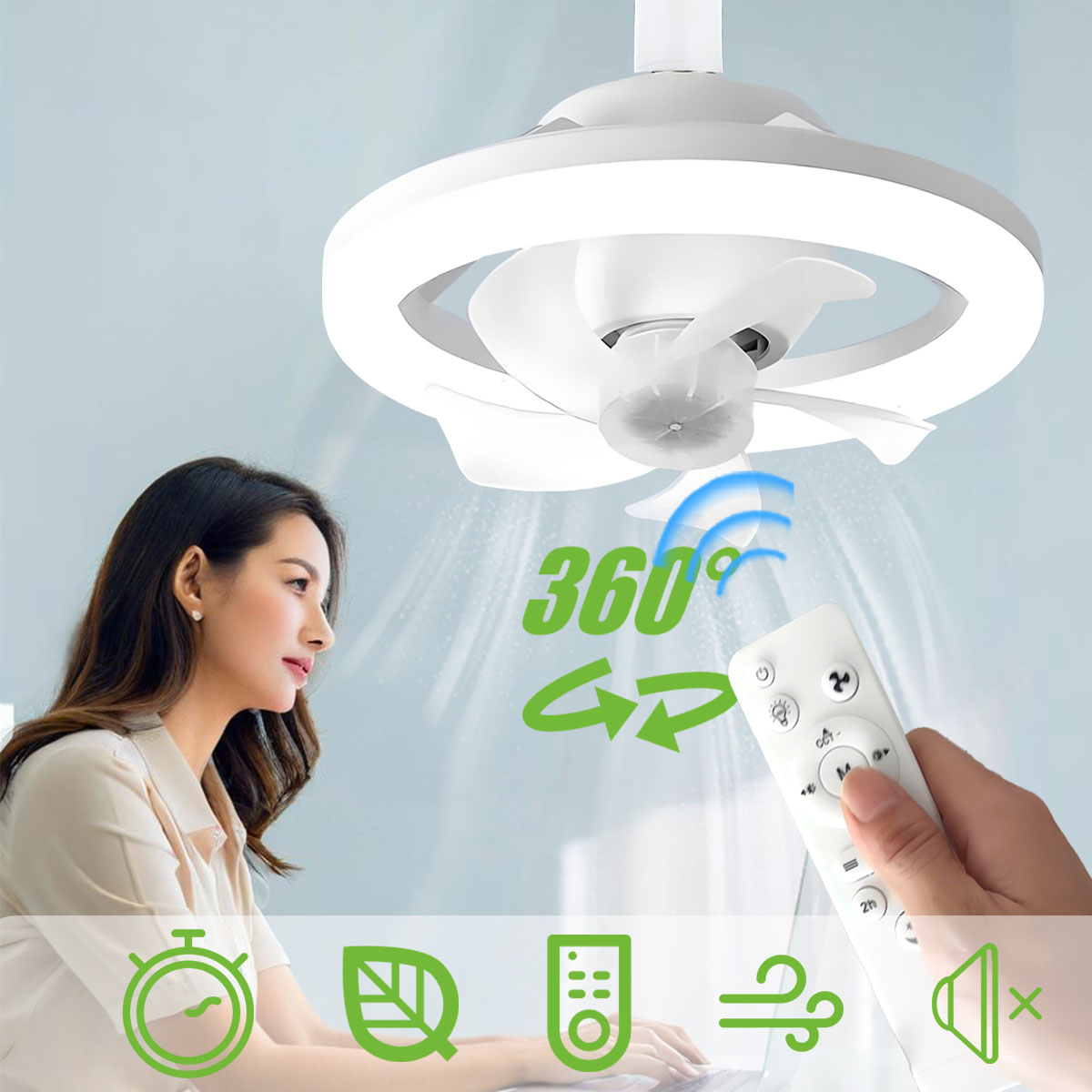 360 ° Lampadina per ventilator - Home Bathroom Ventilation recensione e prezzo
