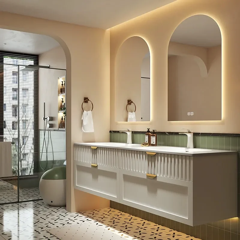 Mobile Bagno Stile Crema con L - Home Bathroom Vanity Combo recensione e prezzo