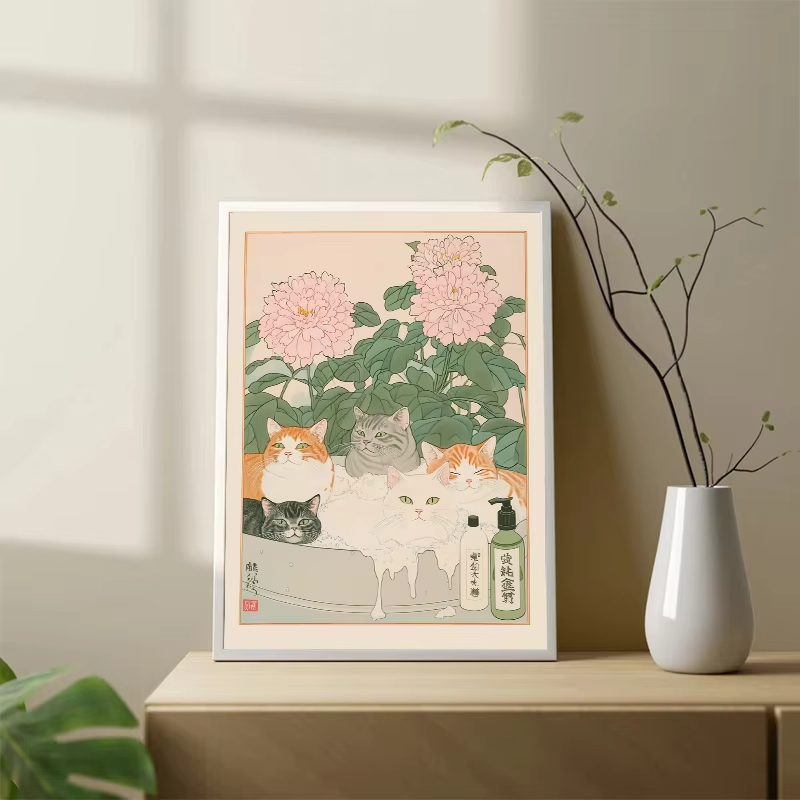 Quadro Senza Cornice Gatto nel - Home Bathroom Wall Art recensione e prezzo