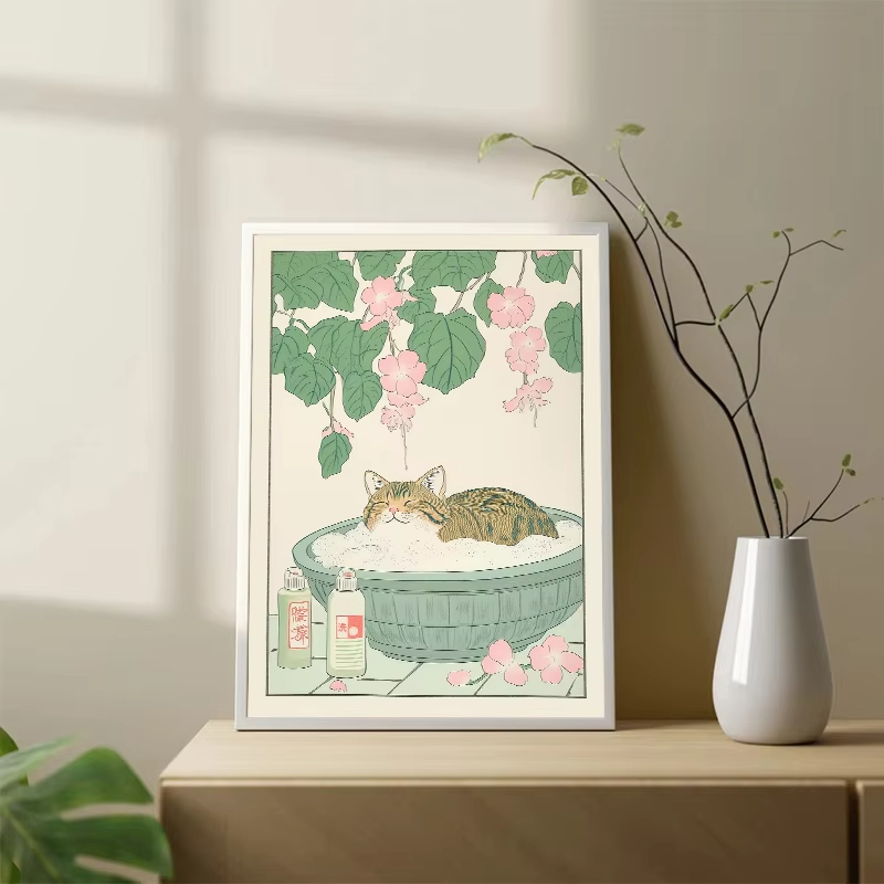 Quadro Senza Cornice Gatto nel - Home Bathroom Wall Art recensione e prezzo