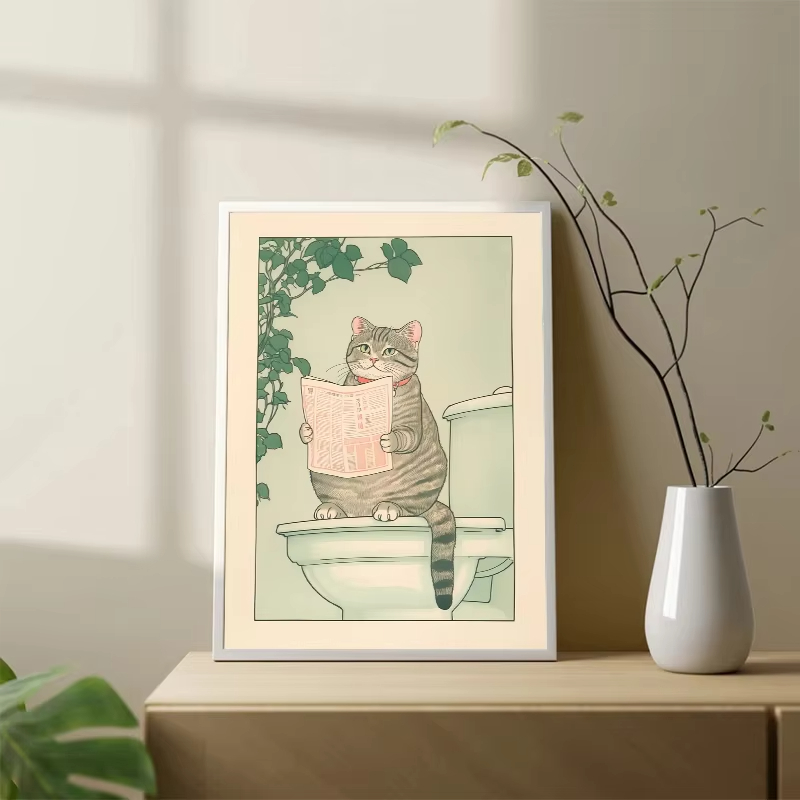 Quadro Senza Cornice Gatto nel - Home Bathroom Wall Art recensione e prezzo