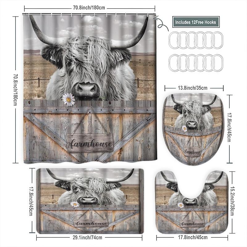 Set di 1/3/4 Pezzi con Mucca d - Home Bathroom With Two Toilets recensione e prezzo
