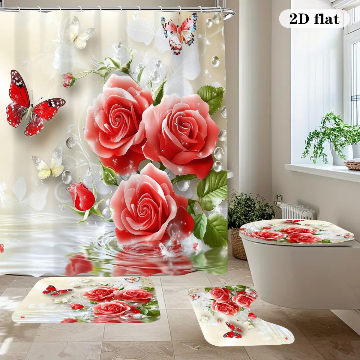 Set di 4 Pezzi per la Decorazi - Home Bathroom With Two Toilets recensione e prezzo